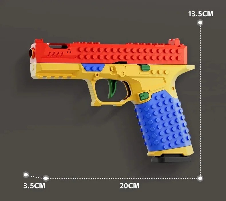 Building Block Style Soft Dart Toy Blaster Continuous Fire Shell Eject Play