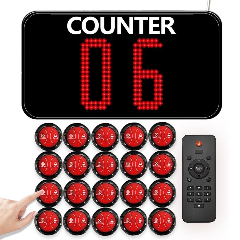 Take a Number System Wireless Queue Call System Show 2-Digit Counter Number
