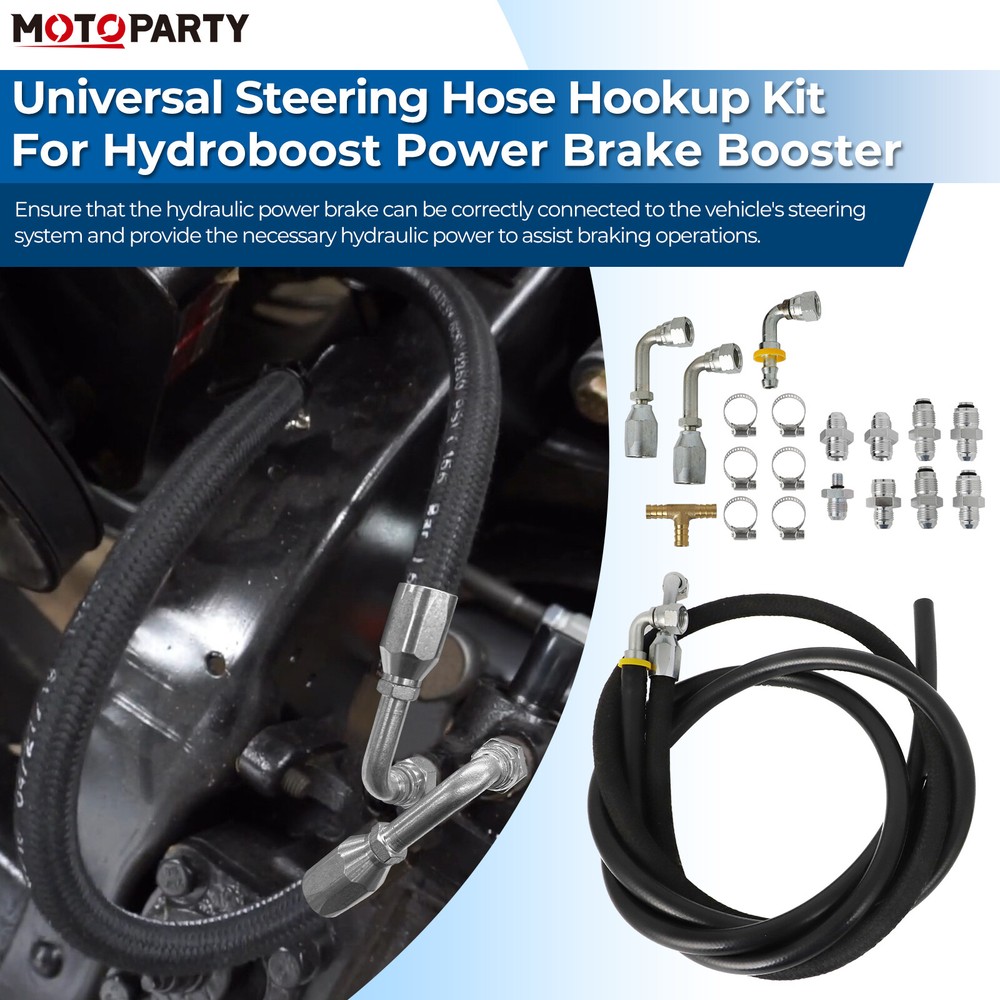 For Hydroboost Power Brake Booster Universal Steering Hose Hookup Kit w/ Fitting