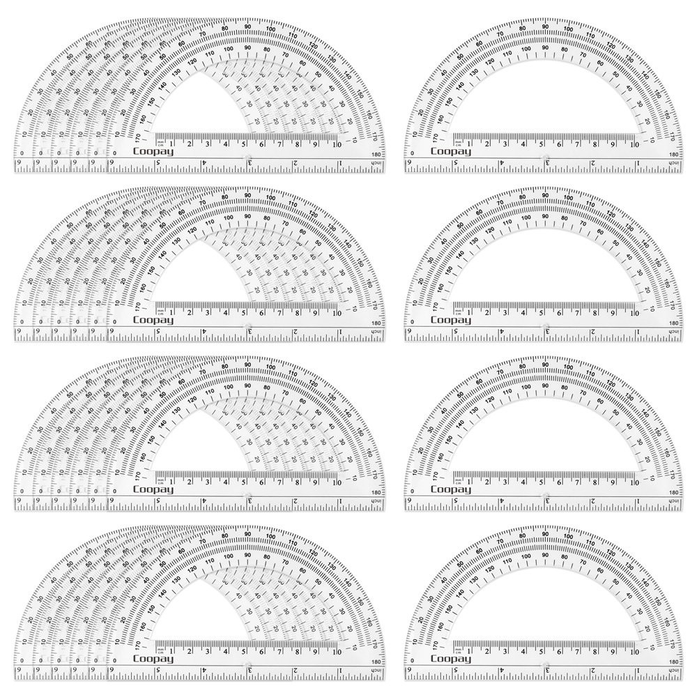 Plastic Protractors 24 Pack Student Math Clear Protractor Set 6 Inches