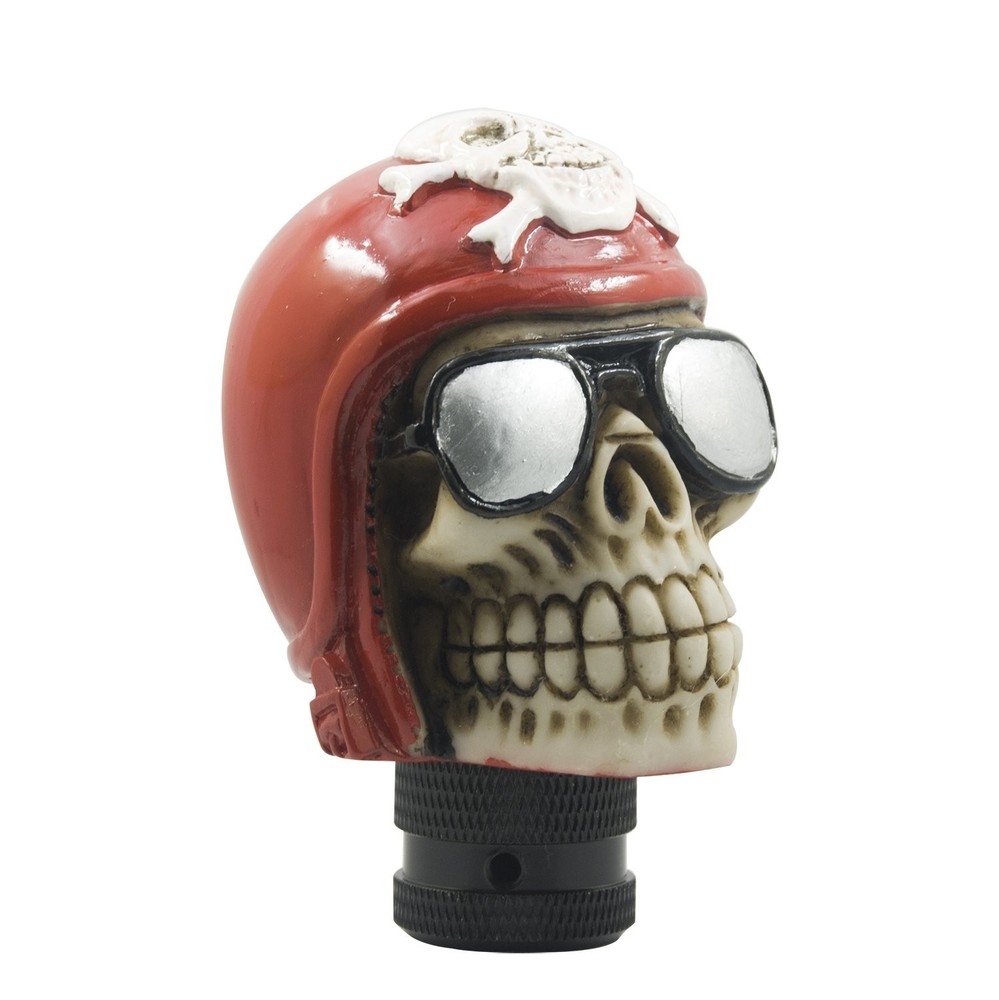 Red Pirate Skull Manual Automatic Gear Shift Knobs Red