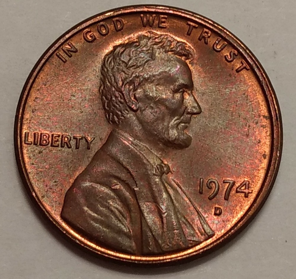 1974-D Lincoln Cent ~ RB~ Toned