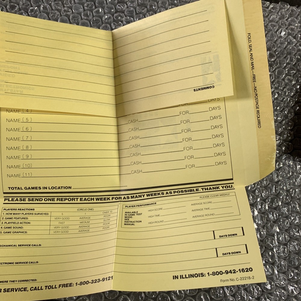 Original Mach 3 Laser Collection Reports Return Envelope Arcade video game Part