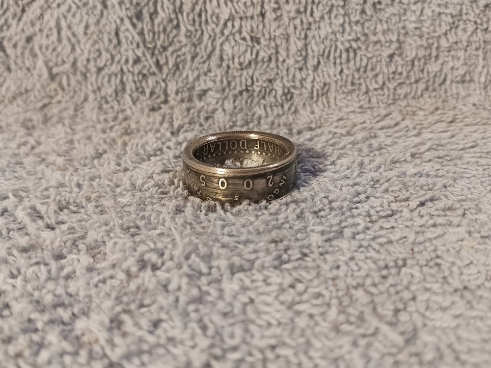 2005 90% Silver Kennedy Half Dollars size 9 coin ring handmade