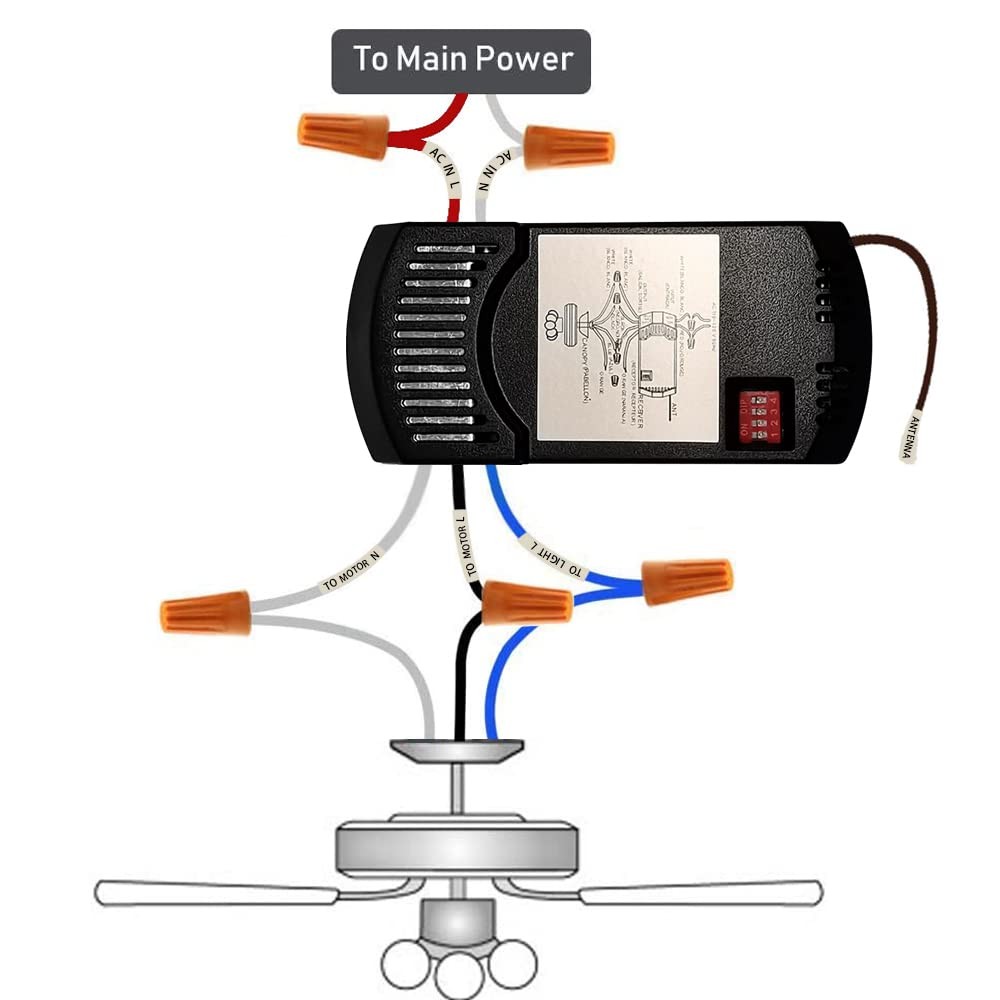 Universal Ceiling Fan Remote Control Kit, for Hunter/Harbor Breeze/Hampton Ba...