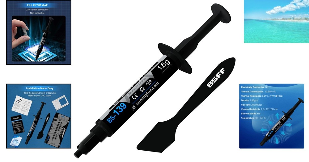 Easy Application 1.8g Thermal Compound for All Coolers - Carbon-Based Formula