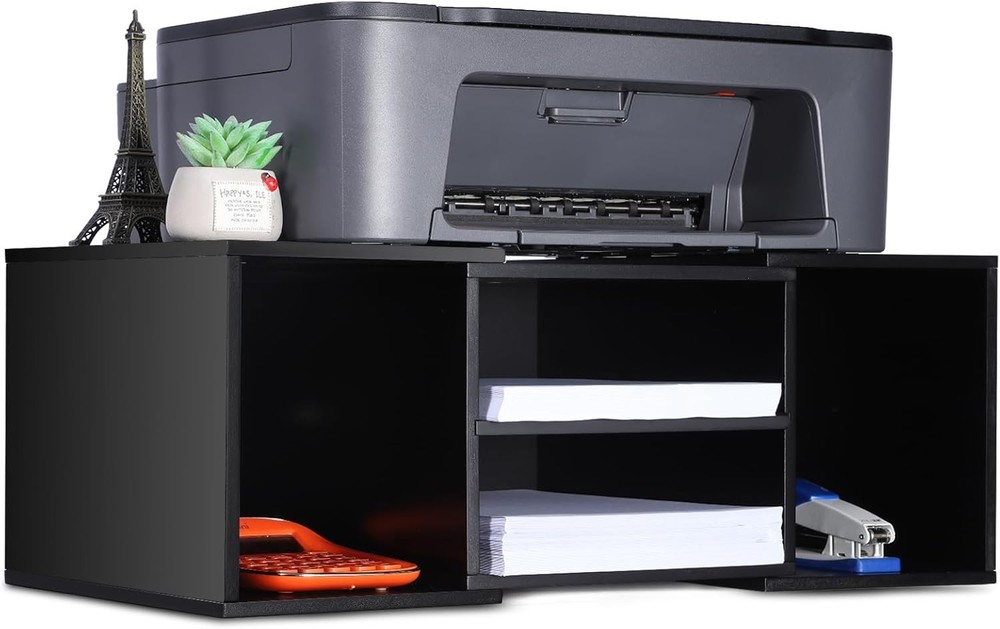 Large Printer Stand Adjustable Printer Table W/ Storage 2-Tier Printer Riser