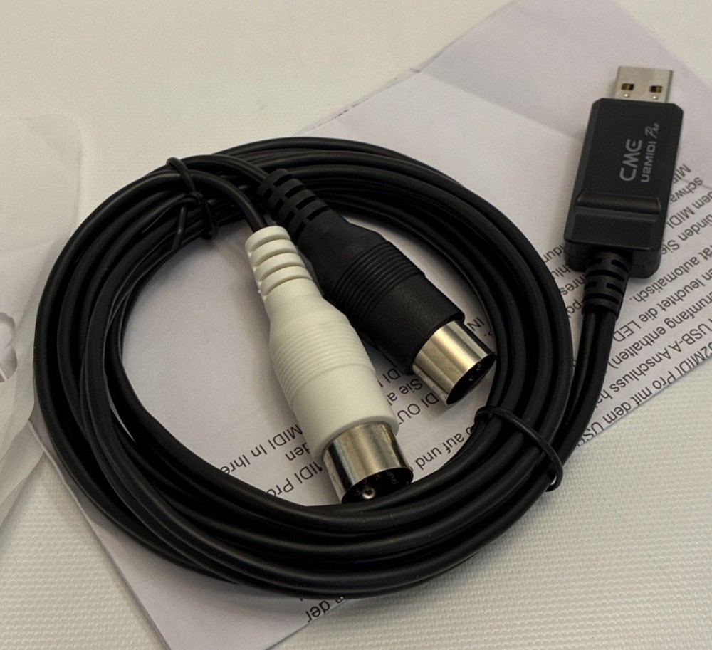 USB MIDI Cable 6.5ft - High-Speed Plug  Play Interface for Instruments
