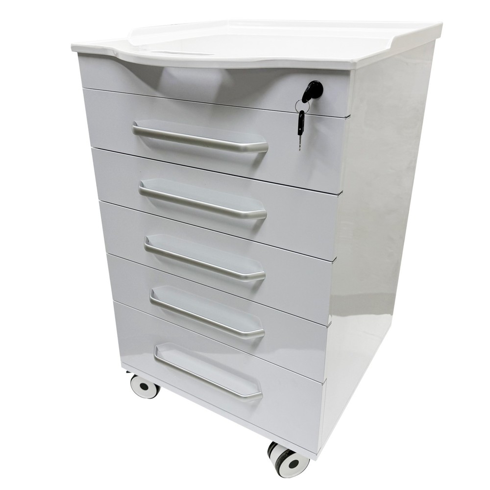 5-Layer Mobile Lab Storage Cabinet Bedside Table for Office Organization Utility