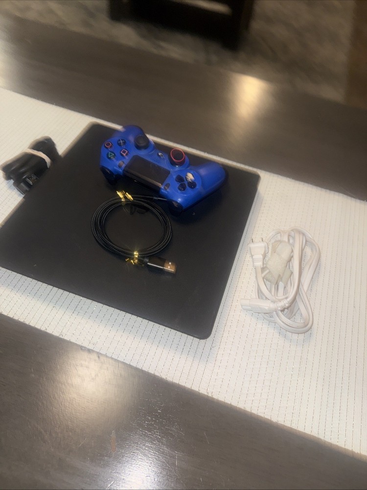 Sony PlayStation 4 Slim 1TB Console & Controller Cables -Tested & Working