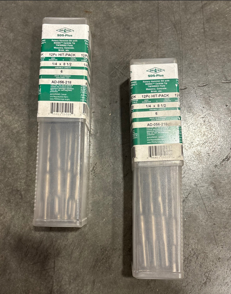 Drill Bit, SDS Plus, DrilTec, 1/4"x8-1/2"