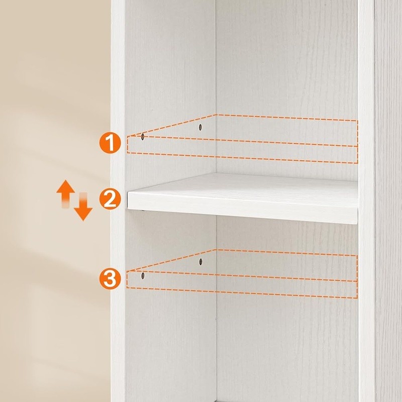 Space Saving Bathroom Cabinet Adjustable Shelf Metal Legs Storage Solution New