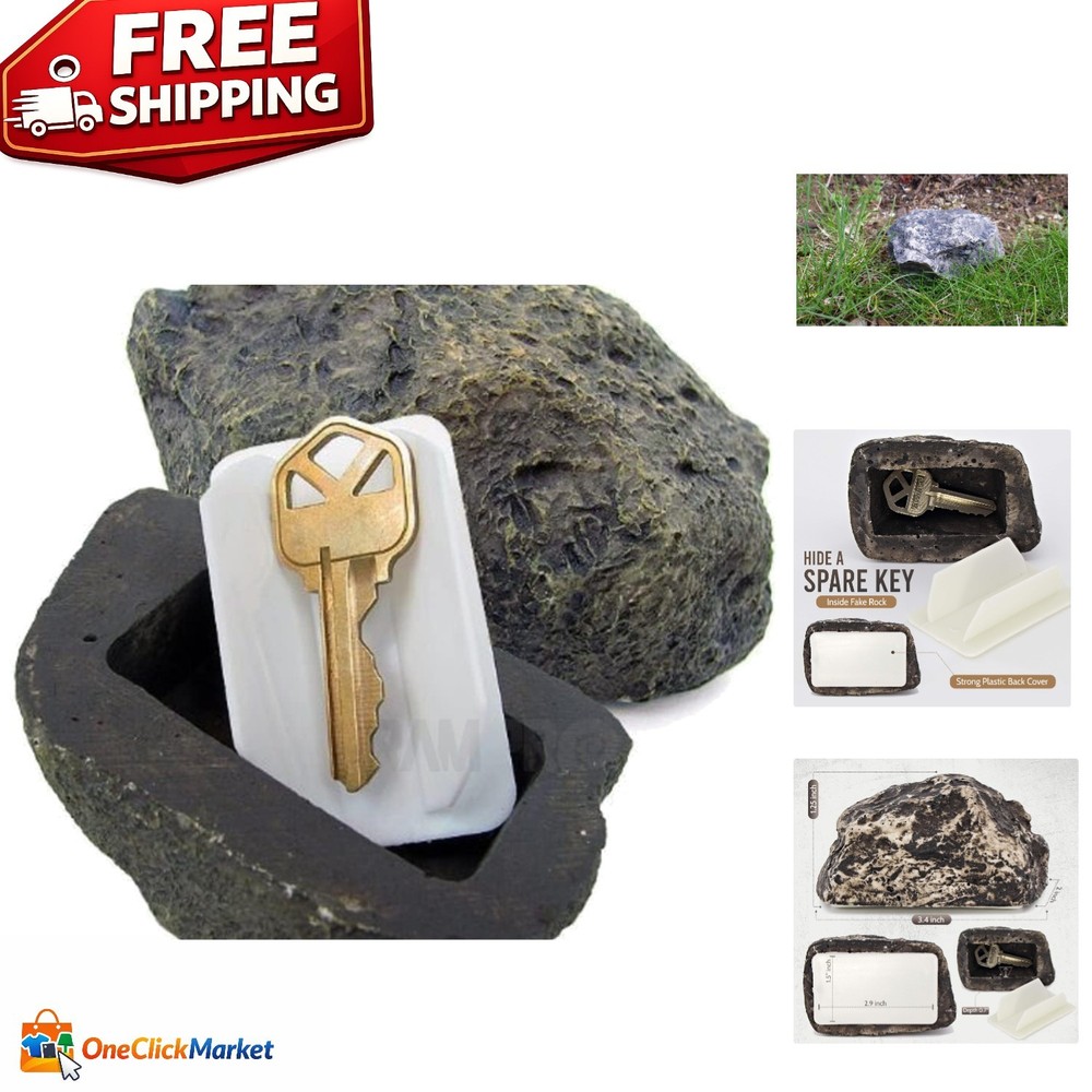 Realistic Poly-Resin Rock Key Holder - The Discreet Solution to Key Security