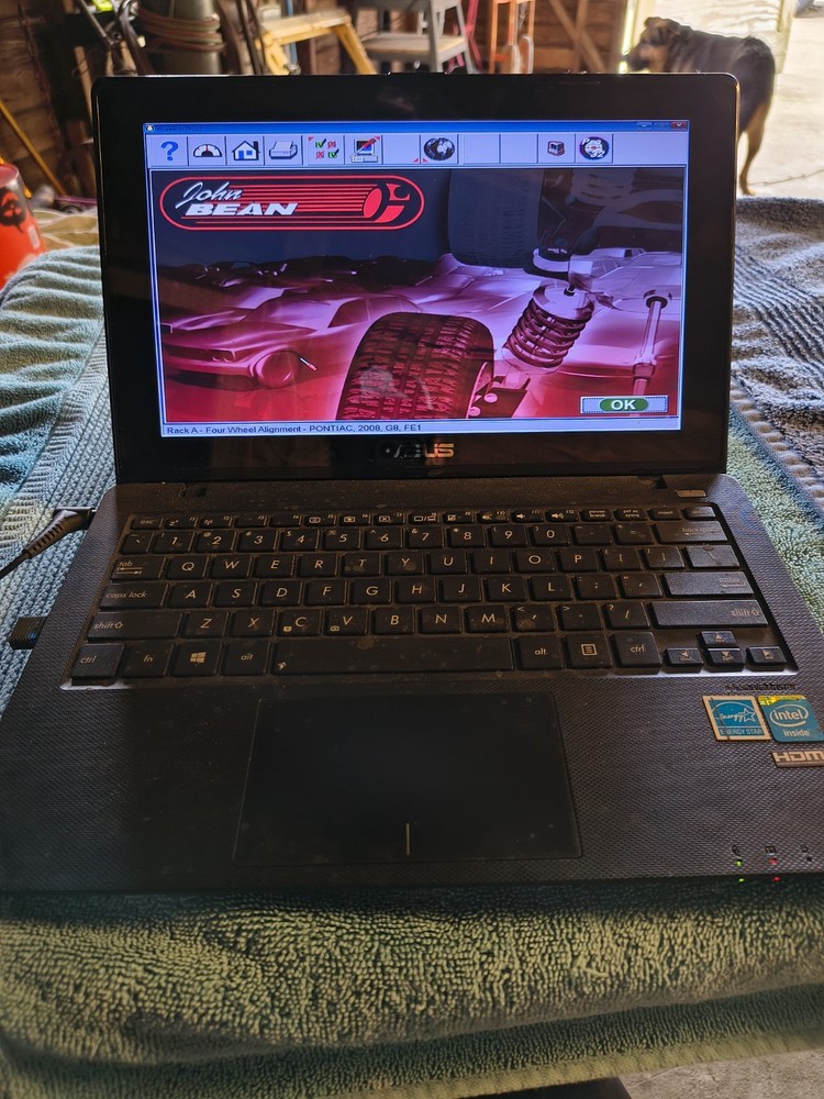 Asus Computer With John Bean Visualiner Pro32 Program For Wheel Alignment
