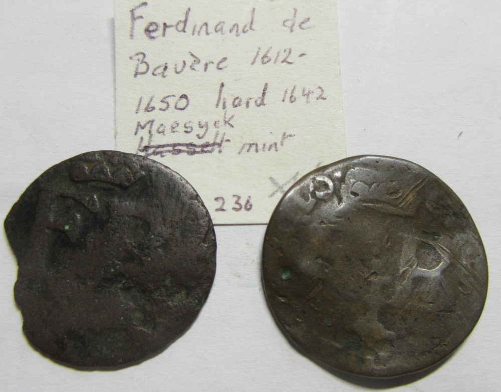 Austrian Netherlands, Ferdinand Coppers x 2 Types & Grade As Pics