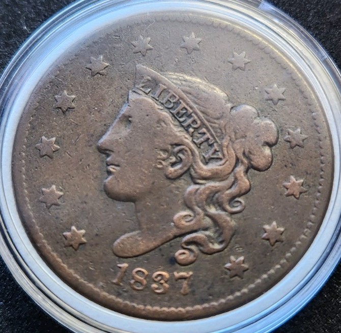 1837 Medium Letters Coronet Head Large Cent #5253