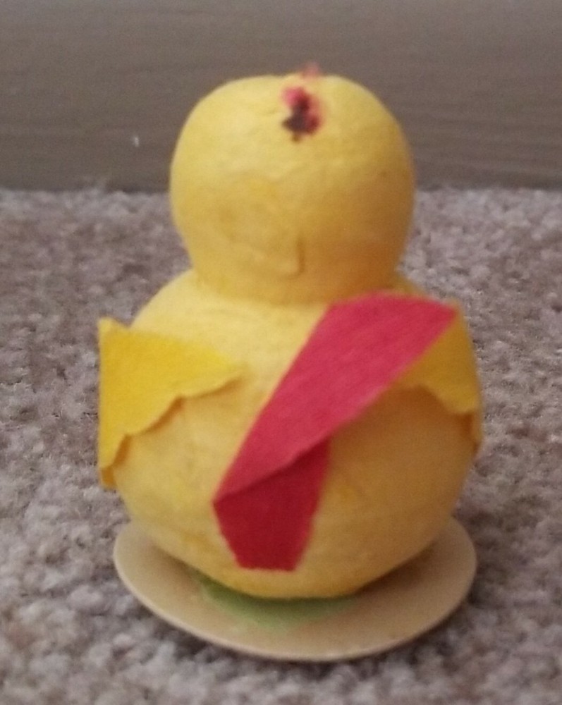 Antique Paper Mache Easter Chick Party Decor Container Germany Vintage