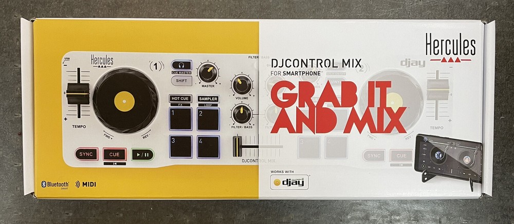 Hercules DJControl Mixer Bluetooth Wireless DJ Controller for Smartphone - NEW