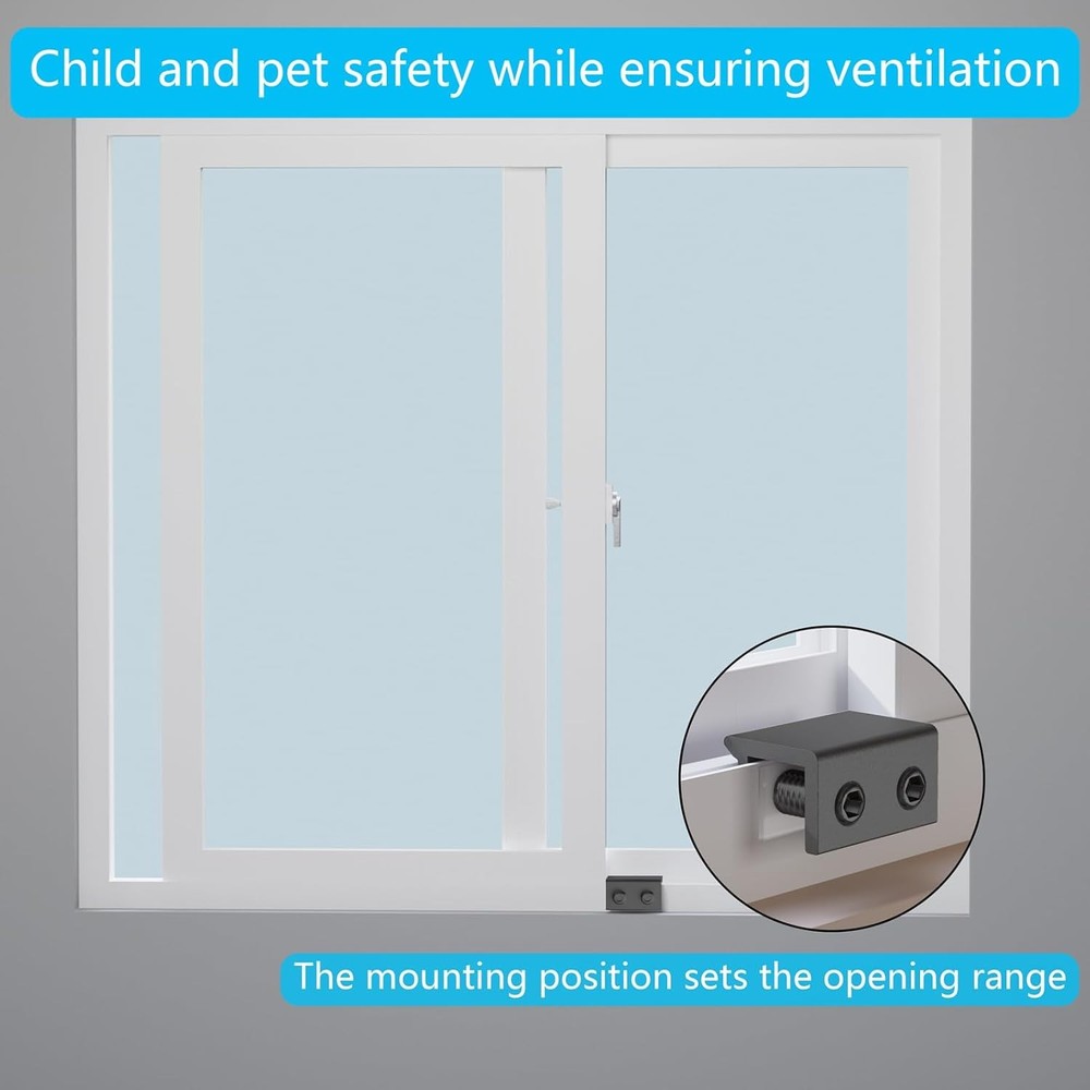 Window Locks 4-Pack, Keyed & Child Proof Security Lock for Black