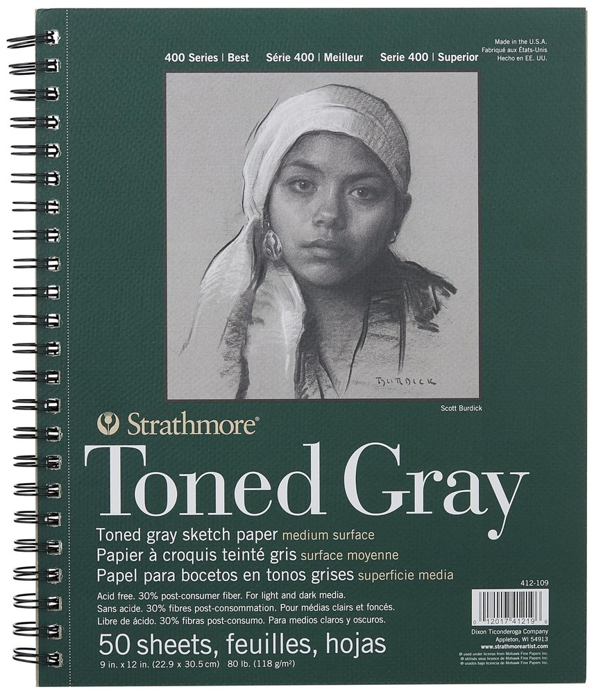 Toned Gray Sketch Pad 9X12