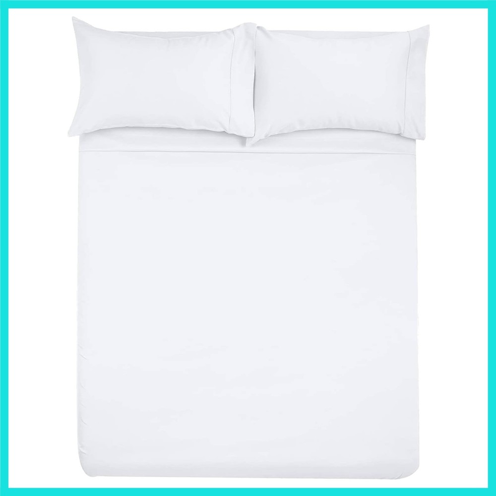 Microfiber RV Sheet Sets, 72x80 Camper King, White Solid - Fits Mattresses up...