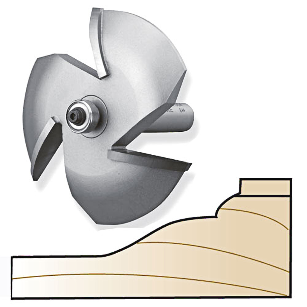 Whiteside 3-Wing Ogee Bead Raised Panel Bit, 1/2 in. SH