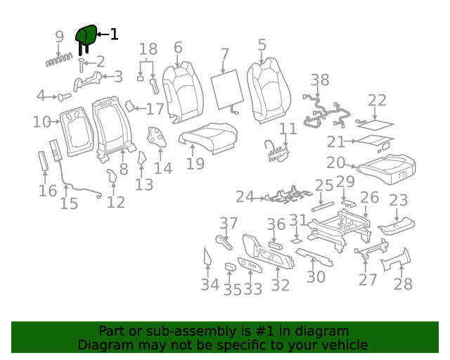 Genuine GM Headrest 25845196