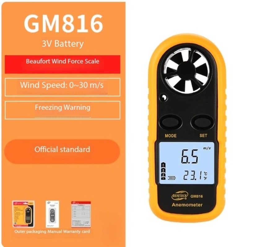 Digital Anemometer Handheld Wind Speed and Temperature Meter Wind Speed Tester