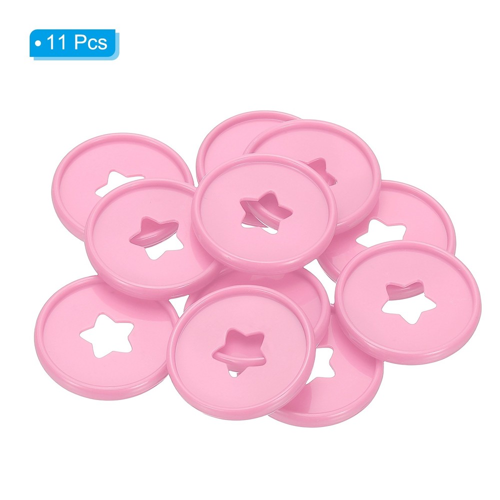 35mm Plastic Book Binding Discs, 11 Pack Expansion Discs Star, Pink