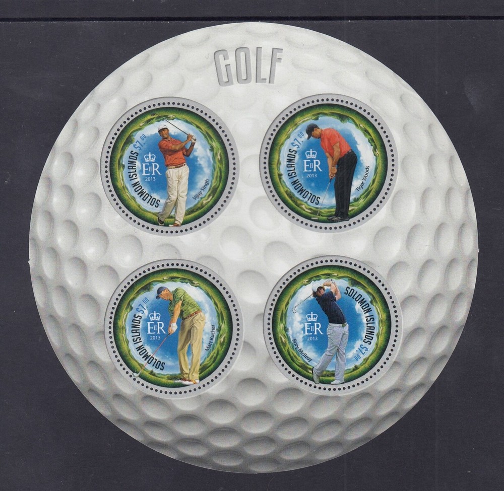 Solomon Islands: MUH Mini Sheet 2013 $28 Golf - round MS