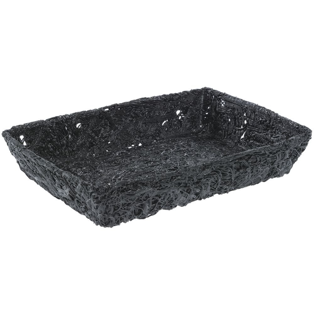 Ventilated Produce Tray Rectangular Black Plastic Ventilated Produce Tray - 11"L