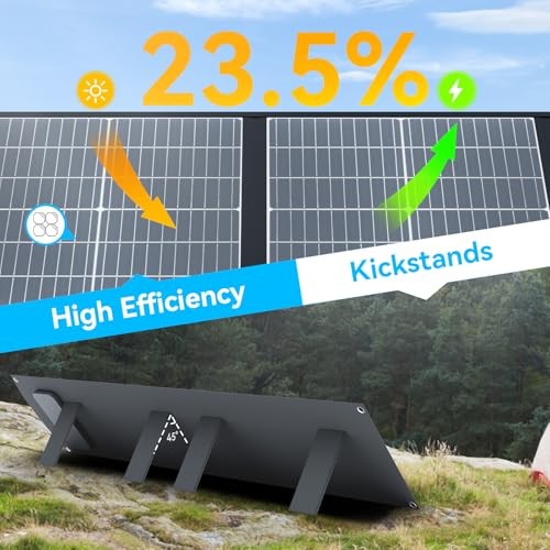 Ecosonique Portable Solar Panel for Power Stations, Foldable & Lightweight 200W