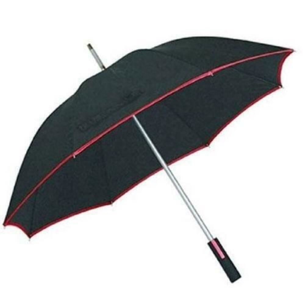Tag Stick Umbrella, Black and Raspberry