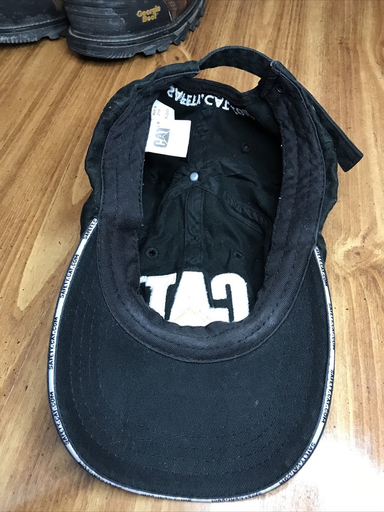 CATERPILLAR CAT BASEBALL HAT CAP Strapback Adjustable Safety Black