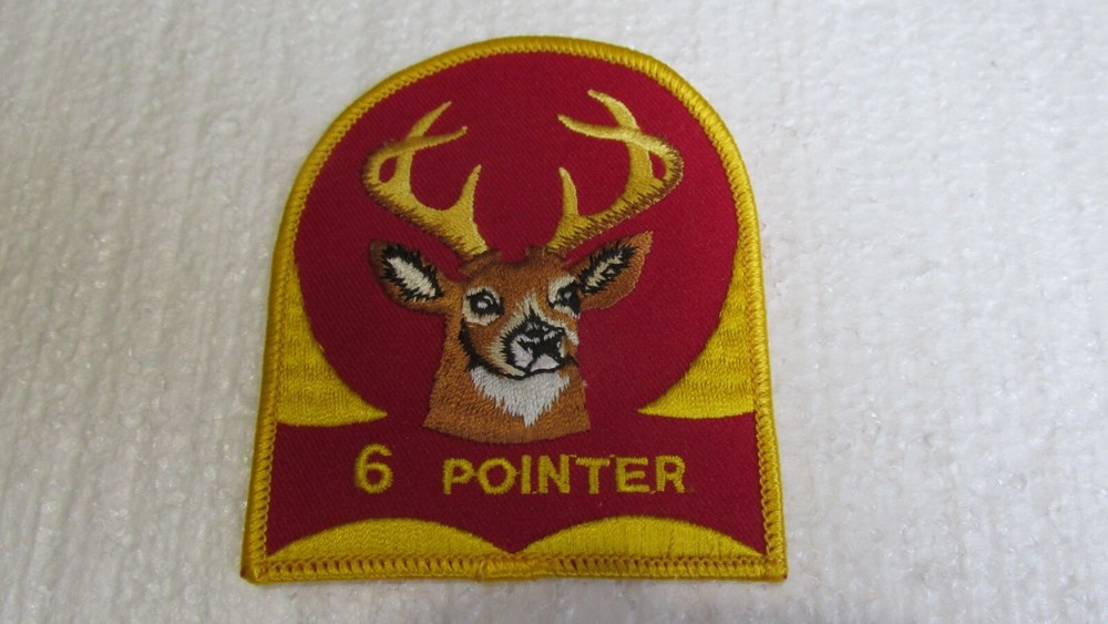 DEER HUNTING HUNTER TROPHY EMBROIDERED PATCH 6 POINTER
