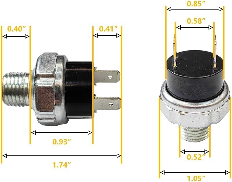 Durable 1/4" NPT Air Compressor Pressure Switch - Automatic Operation, 2 Pack