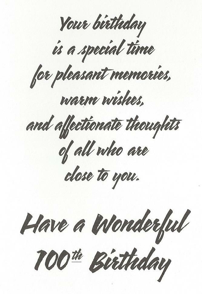 On Your 100th Birthday! (B)