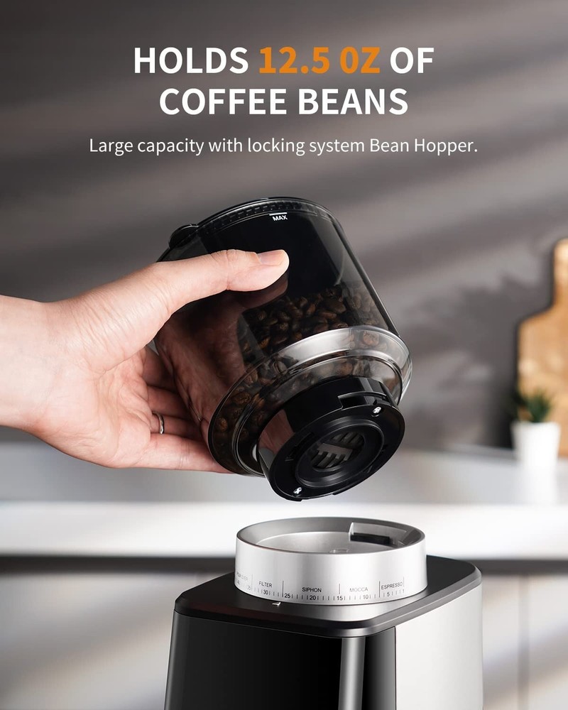 Conical Burr Espresso Coffee Grinder Electric with Precision Timer 2.0