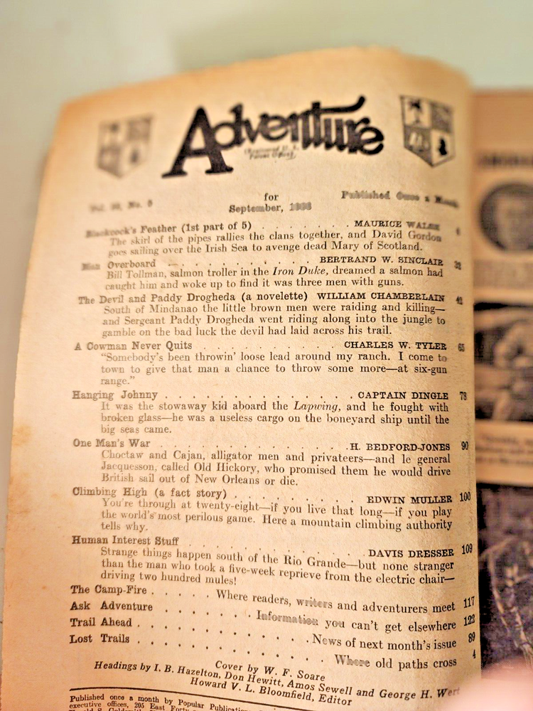 Adventure Magazine Pulp September, 1938