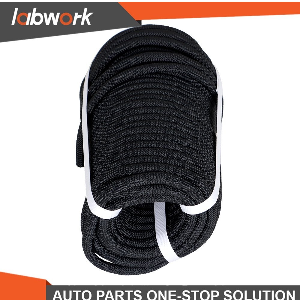 Black High Strong Pulling Braided Polyest Rope 3/8" × 100' 3520Lbs Rope