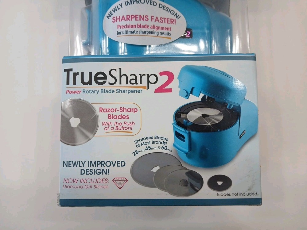 TRUE SHARP 2 High Quality Power Rotary Blade Sharpener Blue - NEW