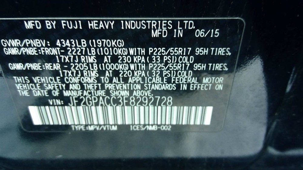 XV CROSST 2015 Glove Box 2071962