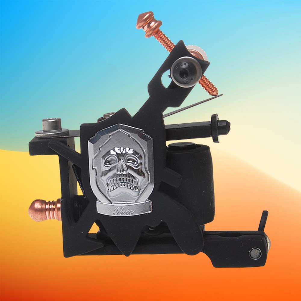 Coil Tattoo Machine Cast Iron Frame for Beginner 10 Wrap Shader M403-D