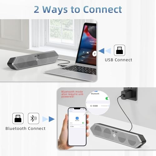 PC Speaker for Computer, Wired USB Powered Bluetooth B-3588 B-3588 black