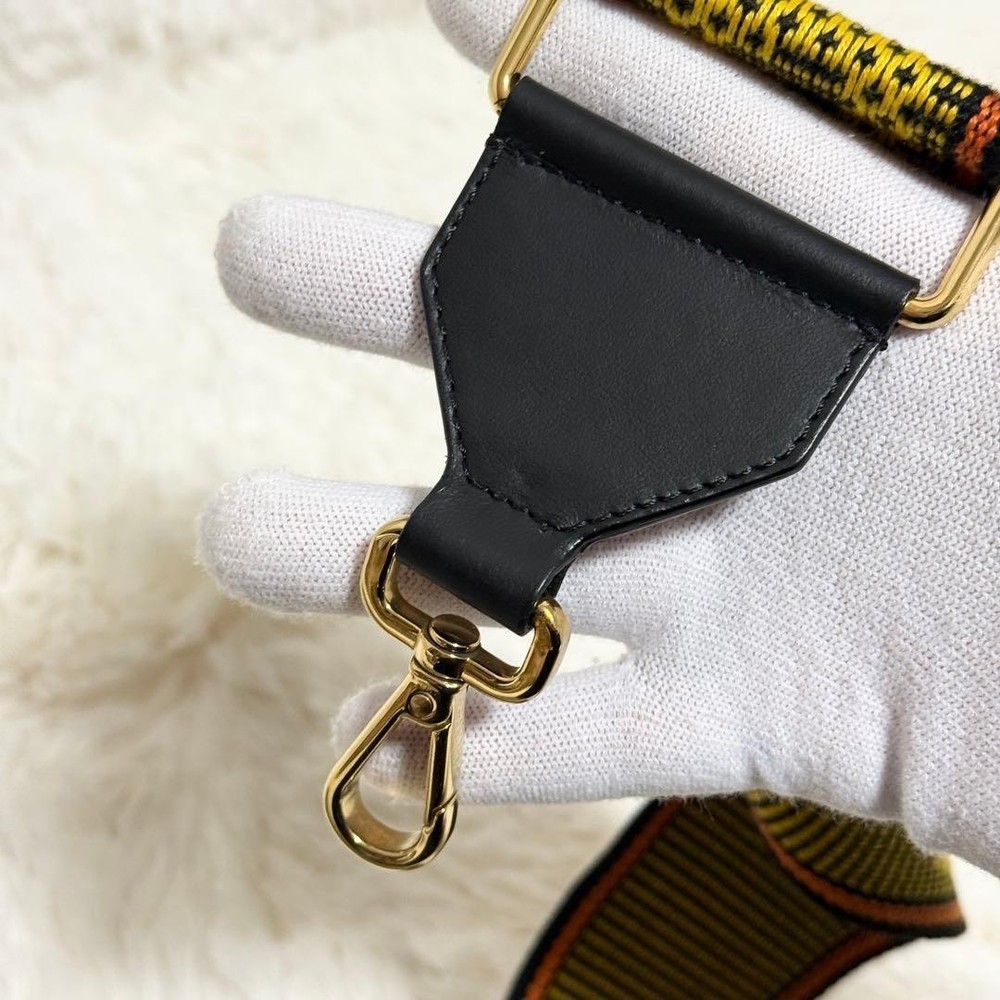 Fendi Strap You Shoulder Strap Multicolor Logo Leather Canvas