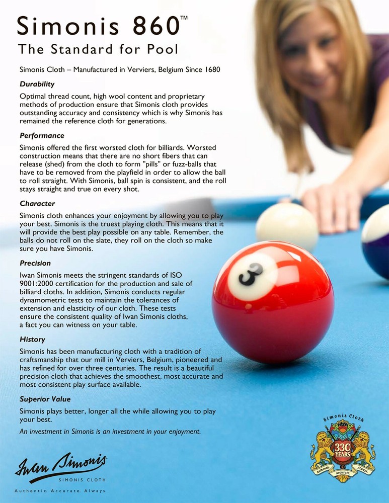 9' Simonis 860 Pool Table Cloth - Grey - AUTHORIZED DEALER