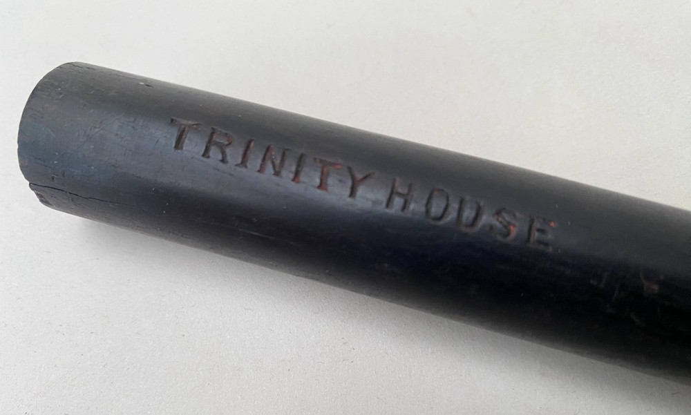 Antique Ebony Parallel Rolling Ruler Trinity House Stamp Maritime Interest