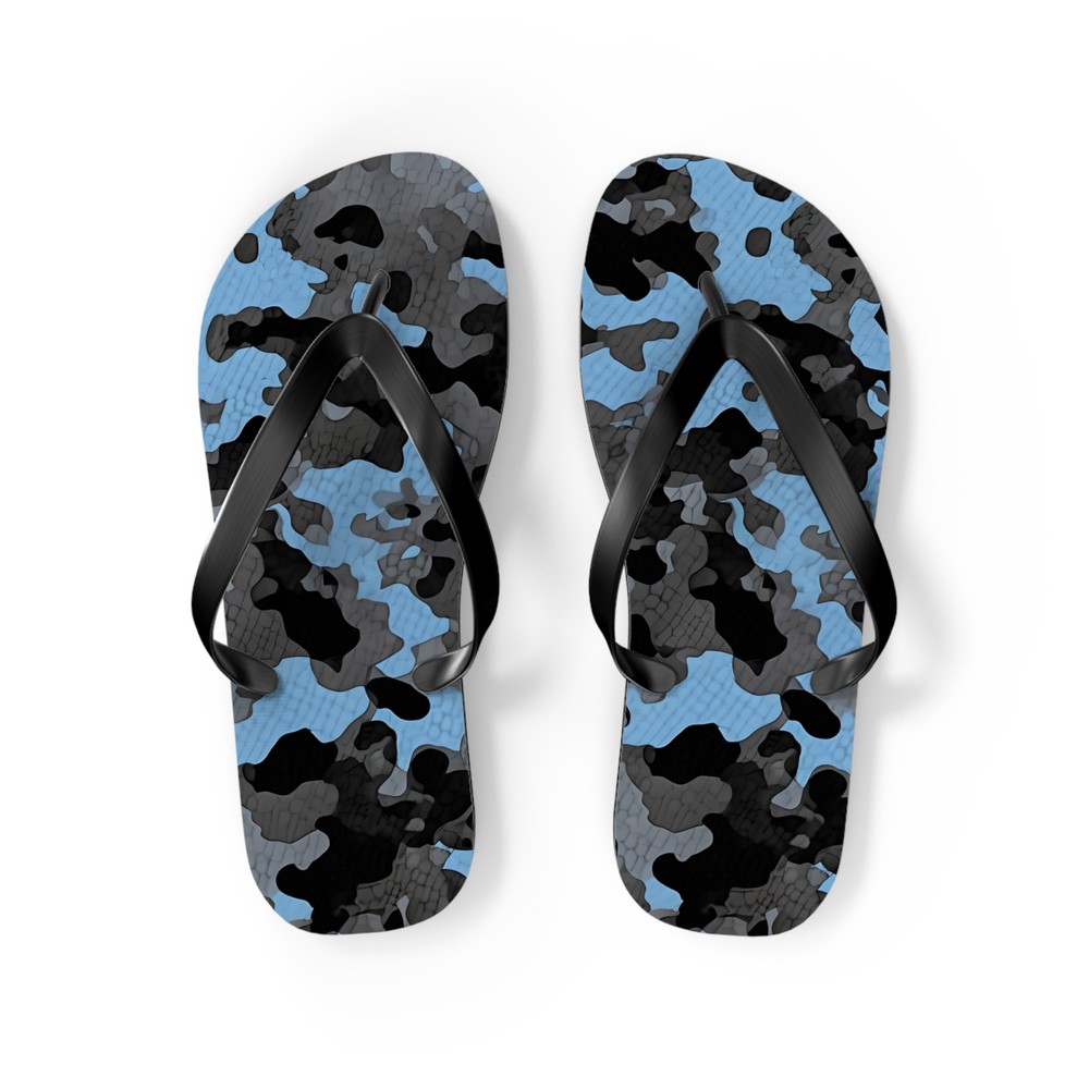 Blue Camo Flip Flops