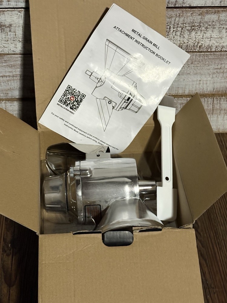 Grain Mill Attachment Metal Silver Accessory Kitchen Aid Mixer Compatible