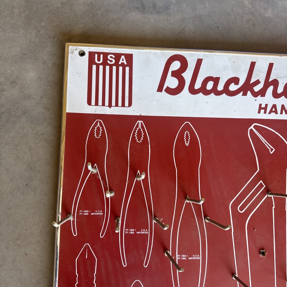 Vintage Black Hawk Hand Tools Display Advertisement Board DBD-6